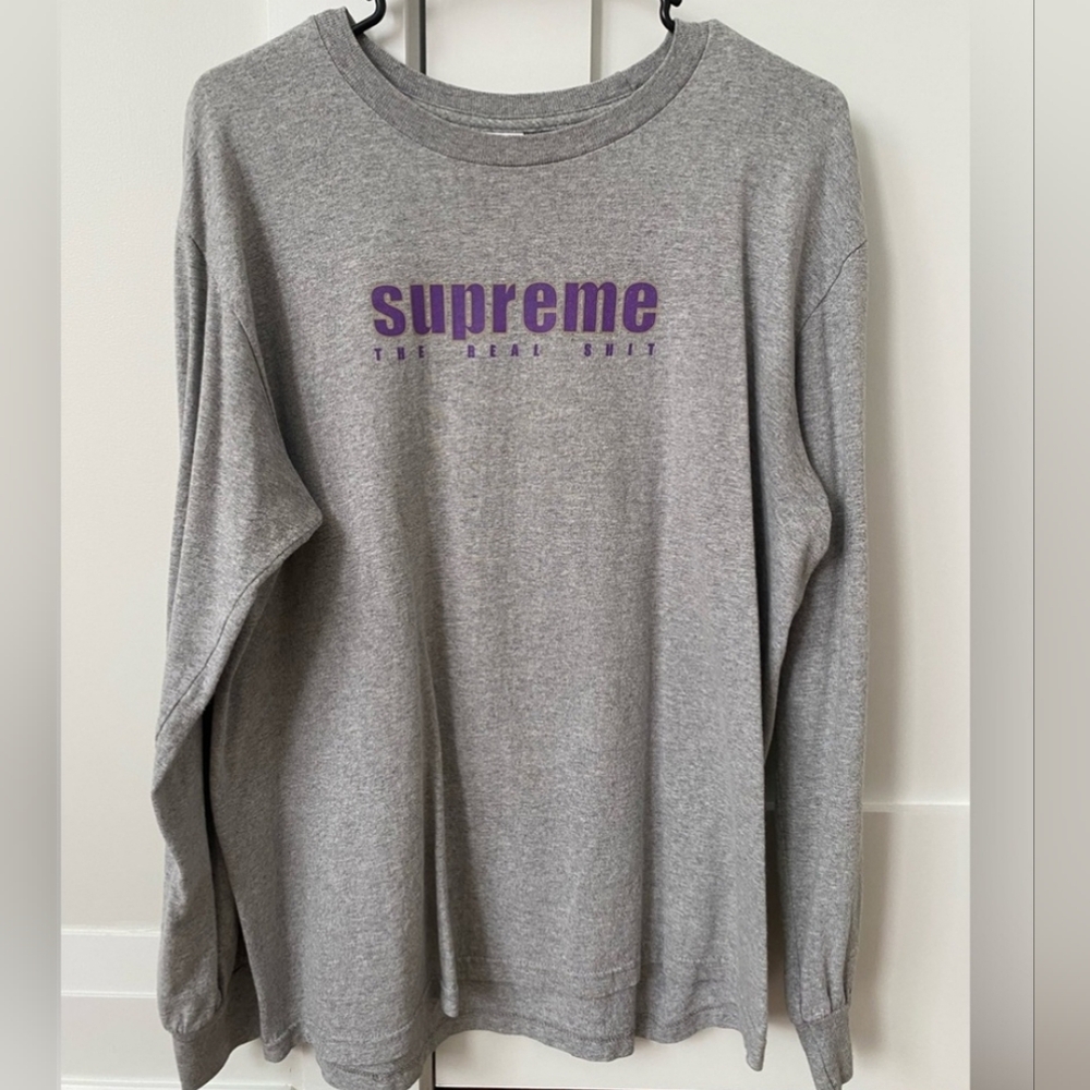 Supreme Grey and Purple "Van Gogh" Men's Long Sleeve Shirt Size Medium